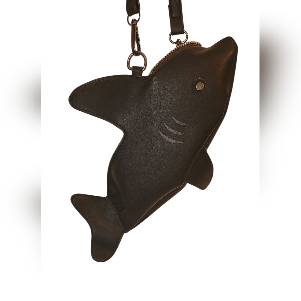Shark-Shaped Black Bag